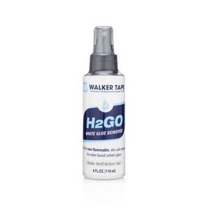 Picture of Walker H 2 Go water based adhesive remover.  4 ozs and 12 ozs.